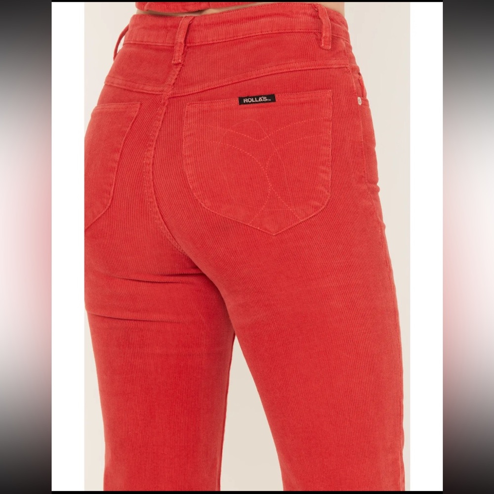 Rolla's Red Corduroy Flare Pants - Picture 3 of 3